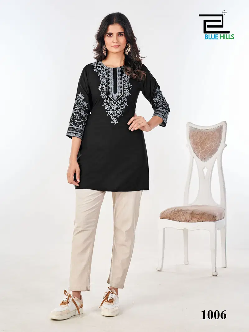 Gossip By Blue Hills Rayon Side Cut Short Kurti Wholesale Shop In Surat
